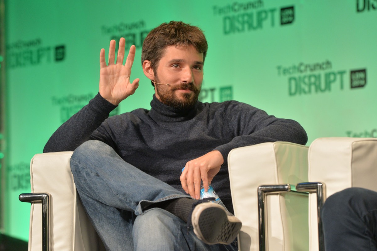 Solomon Hykes, founder of Docker, speaking at a technology conference.
