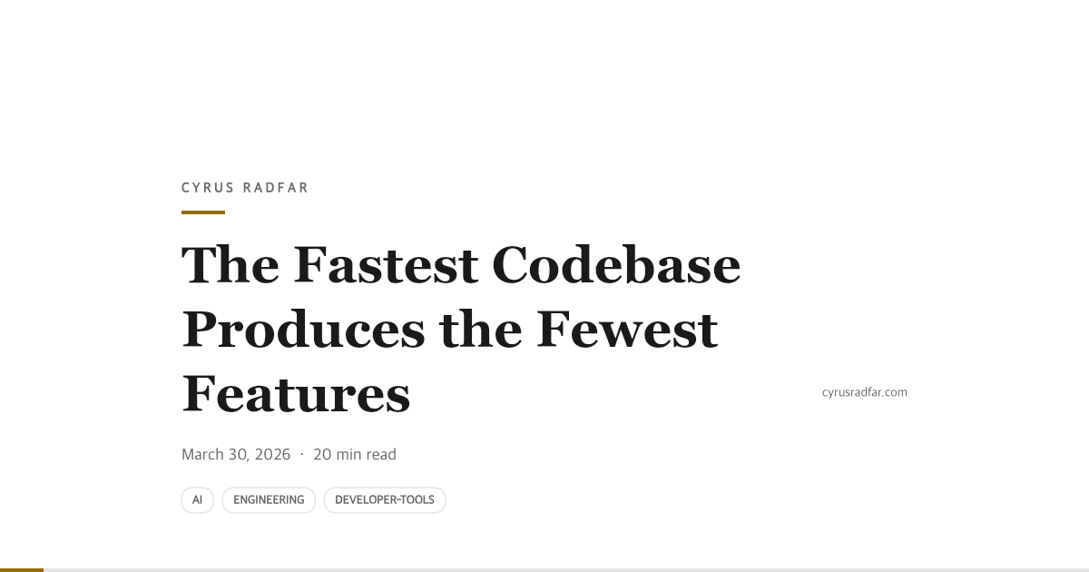 The Fastest Codebase Produces the Fewest Features