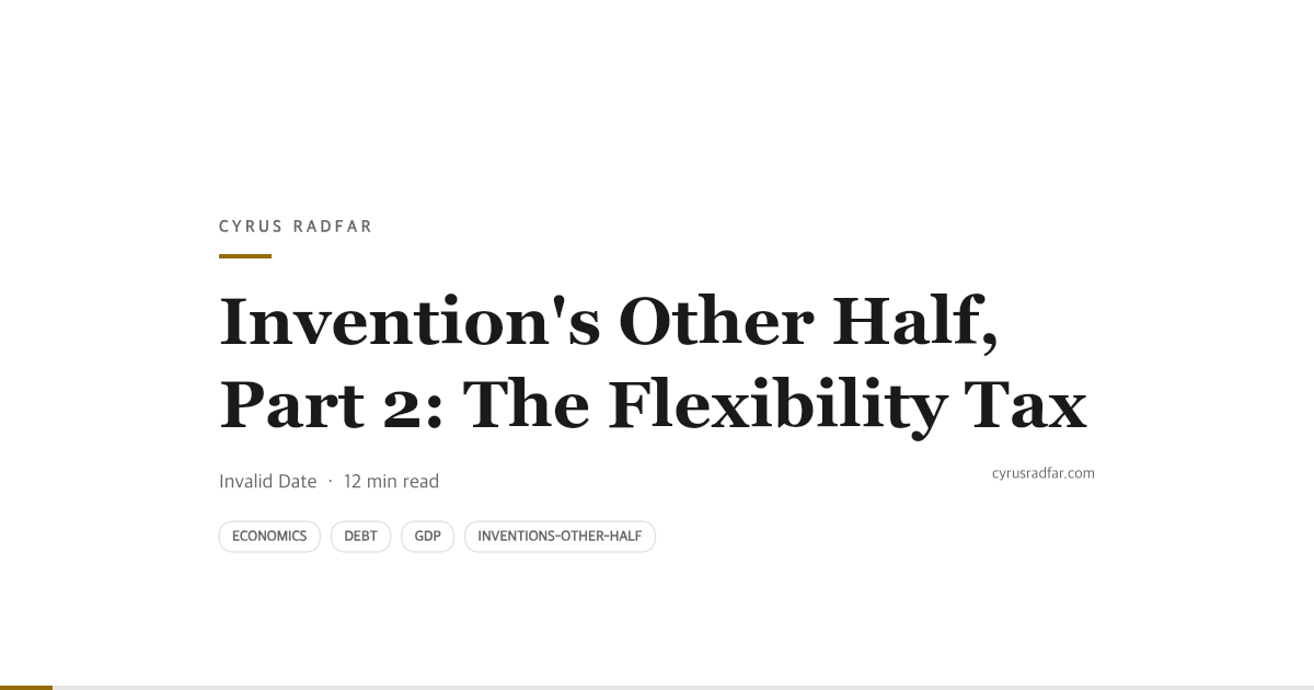 Invention's Other Half, Part 2: The Flexibility Tax