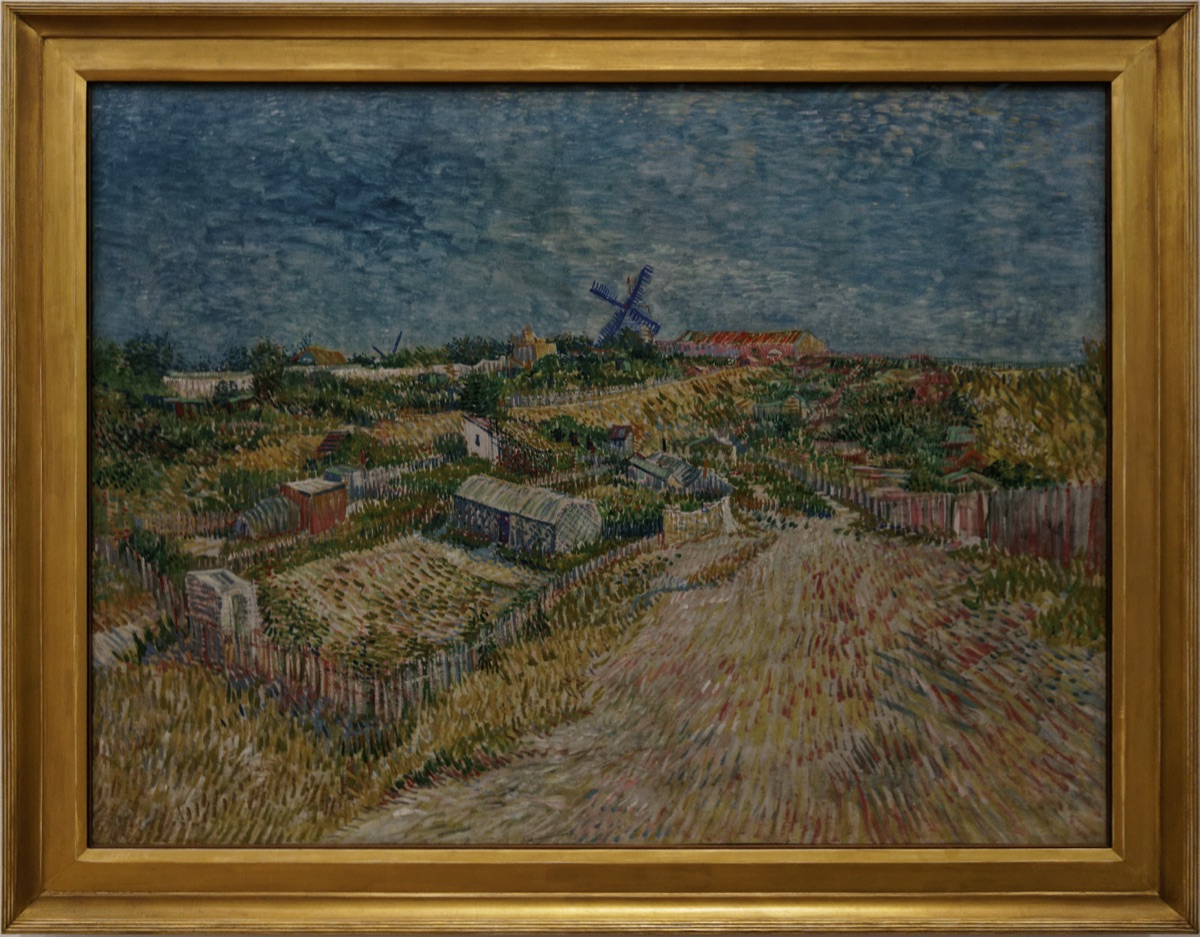 Subsistence kitchen gardens carved into a hillside on Montmartre, Paris, painted by Van Gogh.